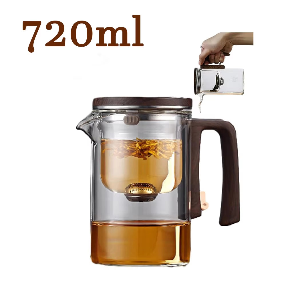 520/720/900Ml Small Waist Magnetic Filtration Glass Teapot Automatic Tea Separation Tea Cups